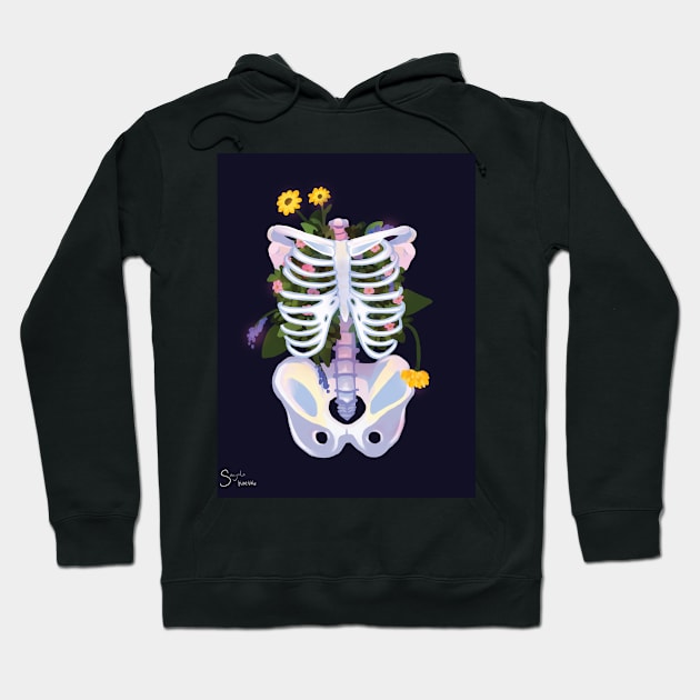 ribcage- flowers Hoodie by drizzledrawings